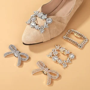 Fashion Shiny Crystal Shoes Decorations Clip Women Shoe
