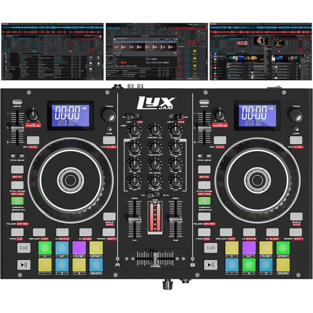 2-Deck Portable DJ Controller, Mixing ole LCD Display