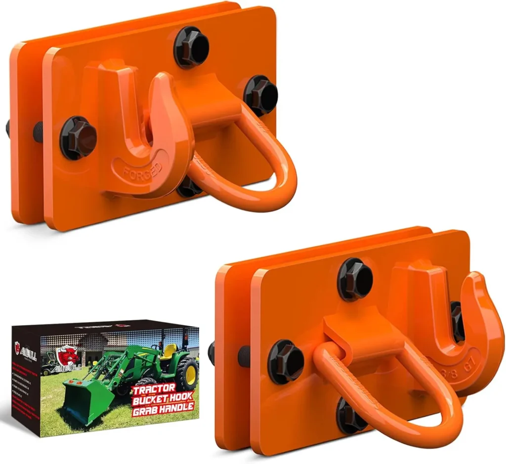 2 Pack Forged Steel Tractor Bucket Hooks D