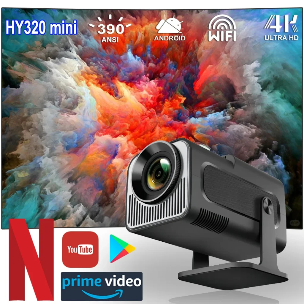 2025 4K Android 11 Projector Native 1080P 390ANSI