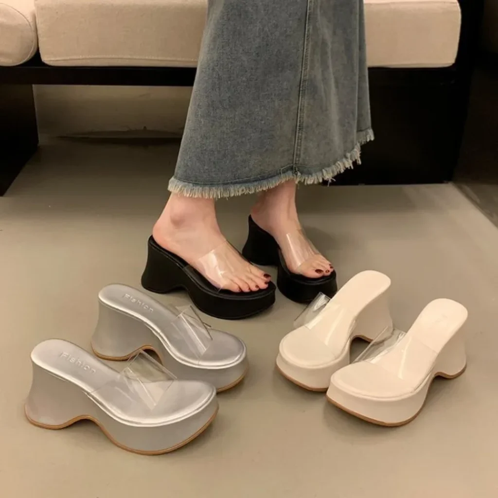 2025 Slipper Platform Women’s High Heels Wedge Shape