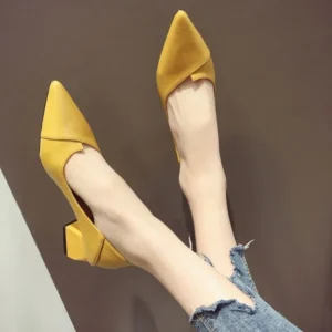 2025 Summer Pointed Mid Heel Women’s Single Shoes