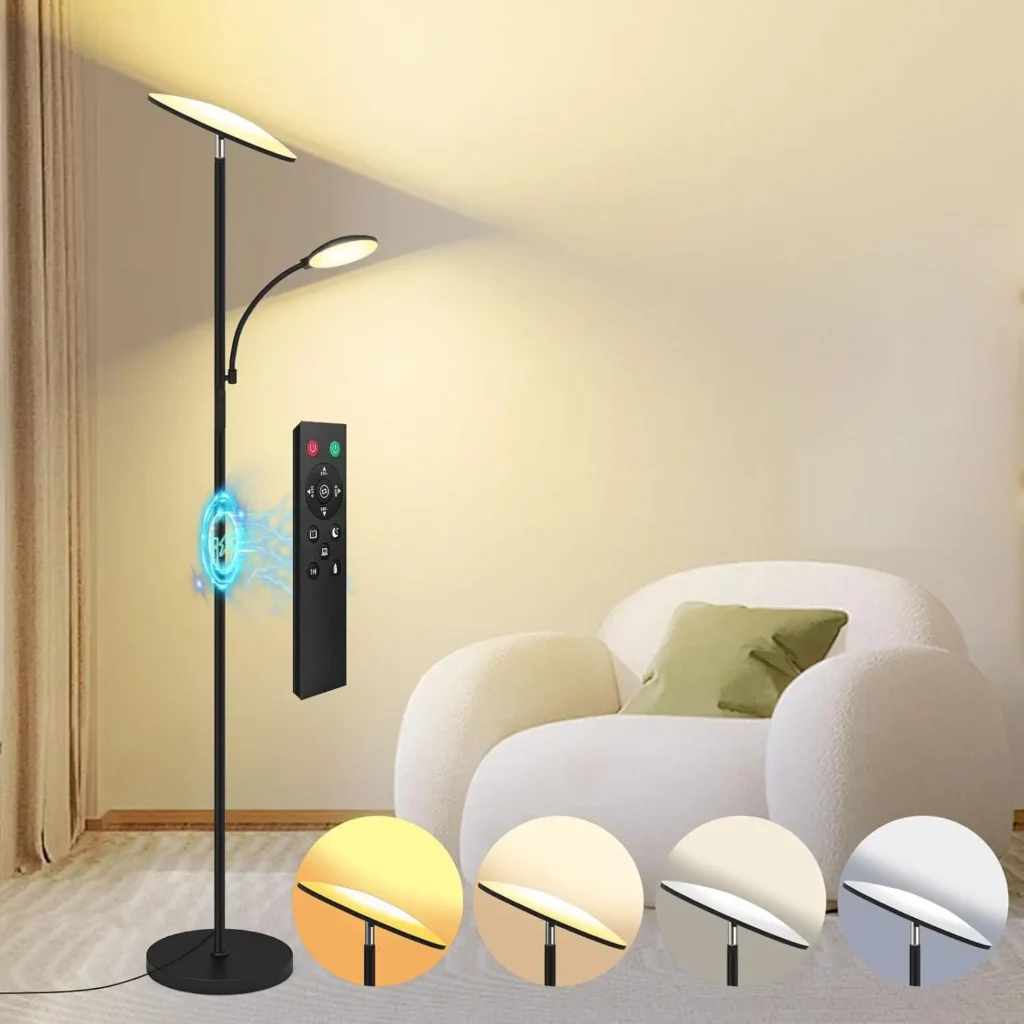 2025 Upgraded 42W 4500LM LED Floor Lamp Rotatable