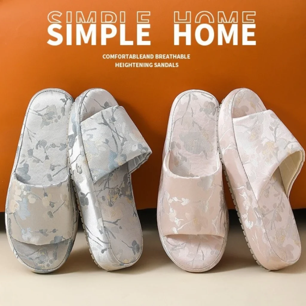 2026 Chinese Style Indoor Platform Slippers Women Houuse