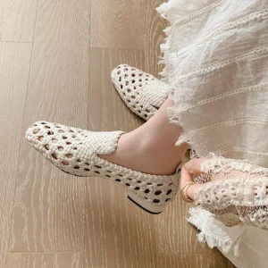 2026 Fashion Sale Genuine Leather Braided Sandals Women