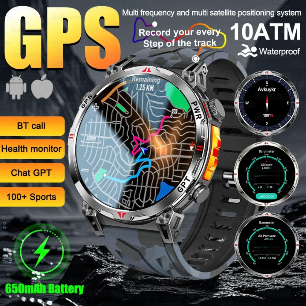 2026 Military GPS Sports Smart Watch Build-in GPS