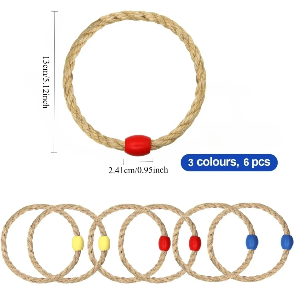 2026 New6pcs Multicolor Sisal Rope Ring Set Toss