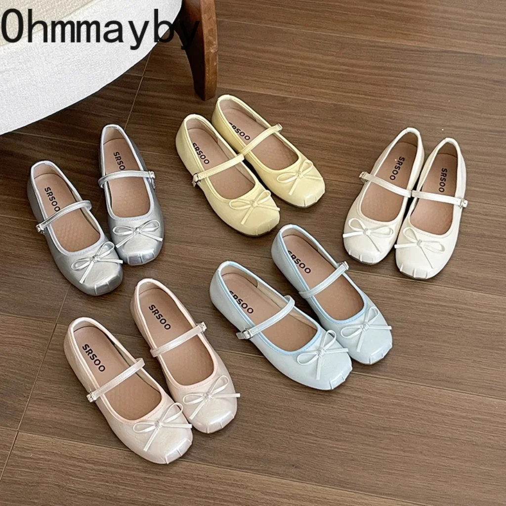 2026 Spring Summer Women Bow Mary Jane Flats