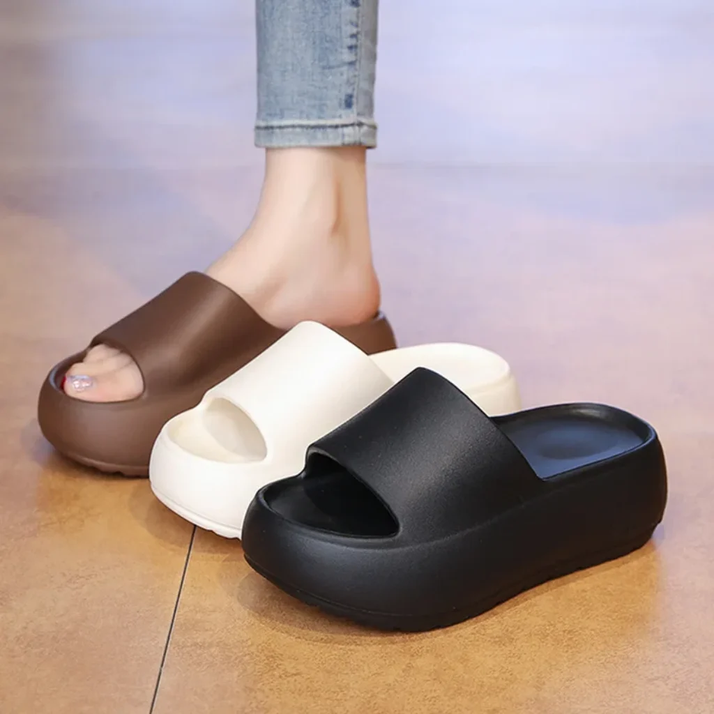 2026Unisex Bathroom Slippers Cloud Cushion Slides Summer Flat