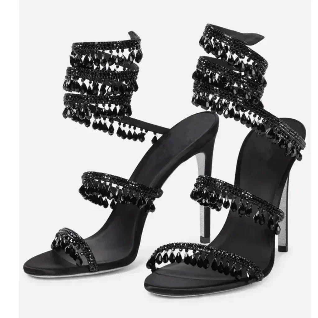 2026Women’s Water Diamond Sandals Fashion Tassel Crystal Shoes