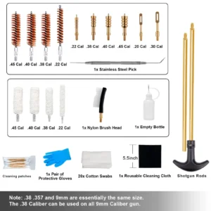 Universal Gun Cleaning Kit, Pistol Rifle Bore Brush