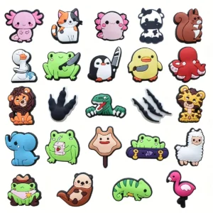 Cartoon Animal Shoe Charms Clogs Bubble Slides Sandals,