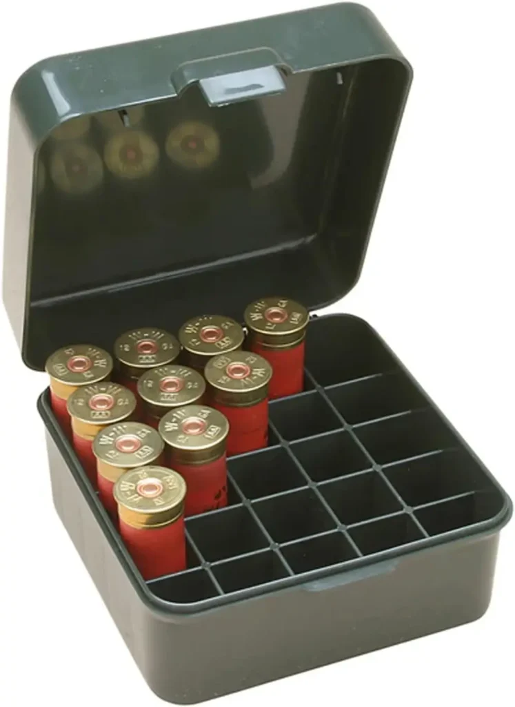 25 Round Shotshell Box, Flip Top, Mechanical Hinge,