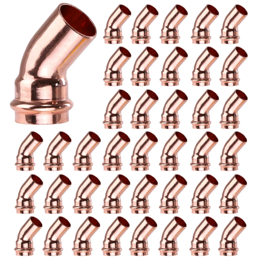 45-Degree Street Elbow Leakproof Copper Pipes Welding Connector
