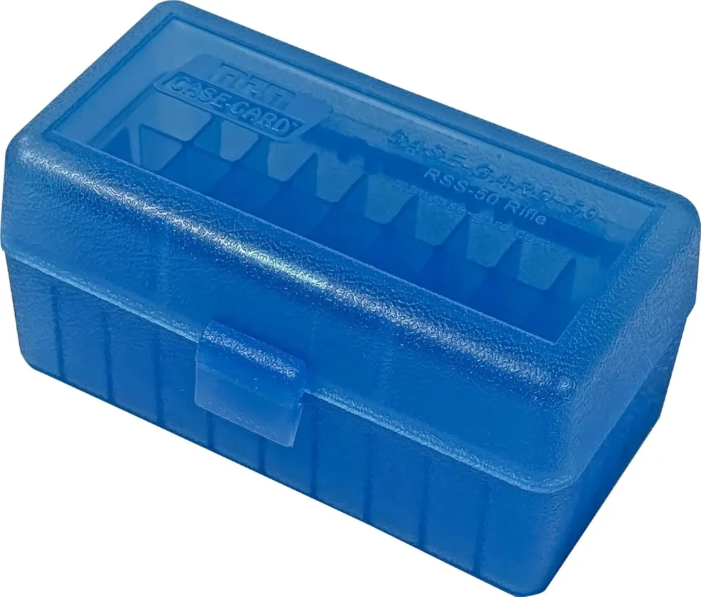 50 Round Rifle Ammo Box, Fits 22-250 6.5