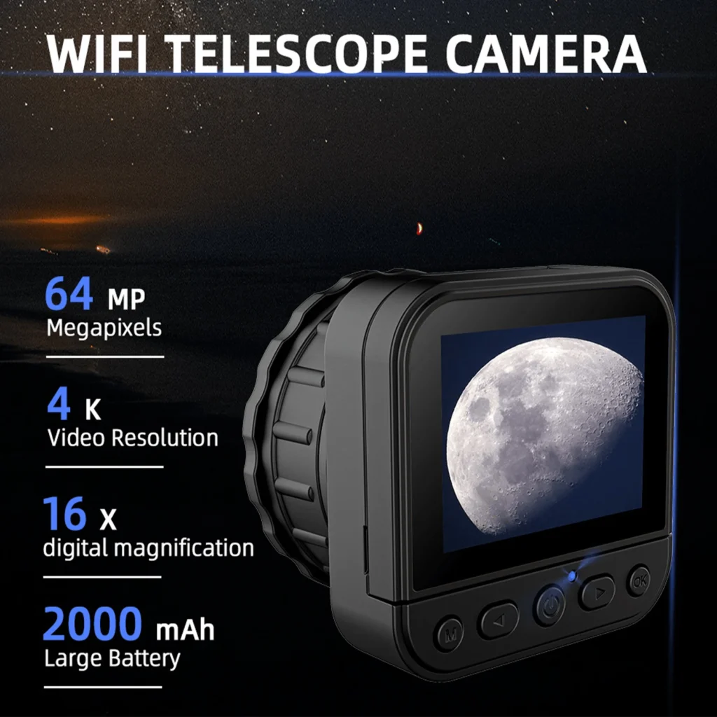 64MP 4K HD 2.4G WIFI Telescope Camera w/