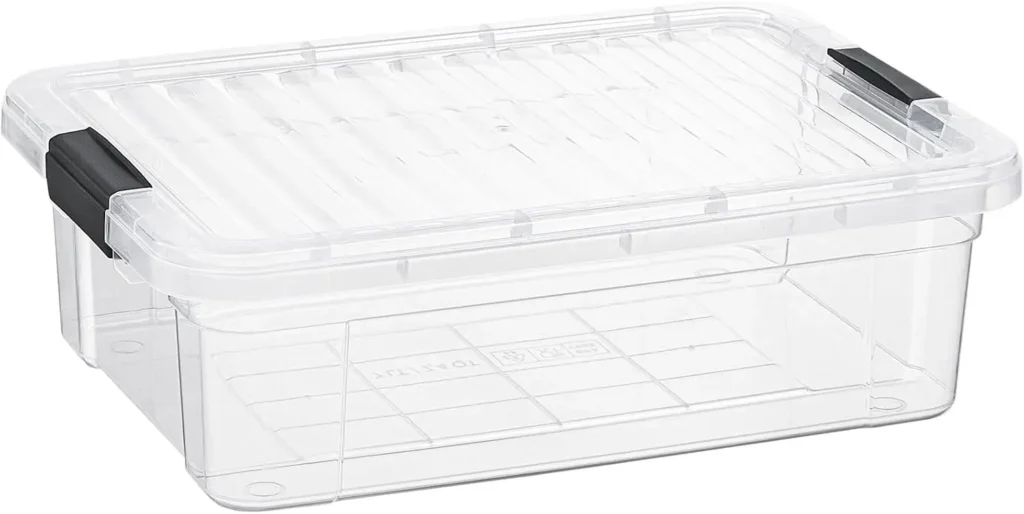 7.4 Qt Clear Plastic Storage Bin Lid, Stackable,