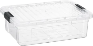 7.4 Qt Clear Plastic Storage Bin Lid, Stackable,