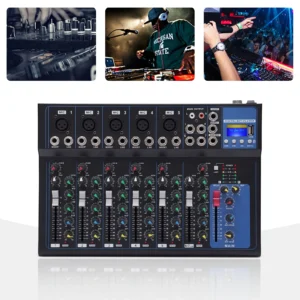 7 Channel Bluetooth Portable Audio Mixer w/USB DJ
