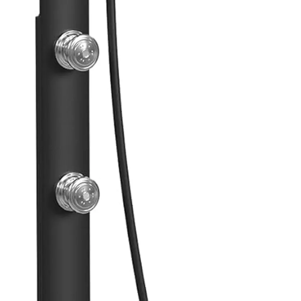8 Black Rainfall Shower Head 3-Spray Handheld, 5