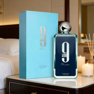 9am Dive EDP | Sleek blue glass bottle,