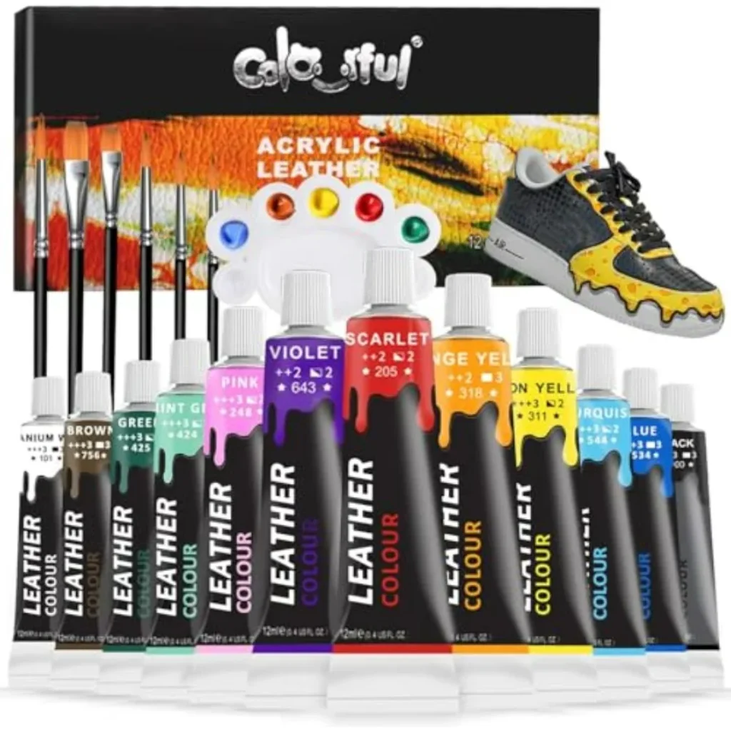 Acrylic Leather Paint Shoe Painting- 12 Colors Leather