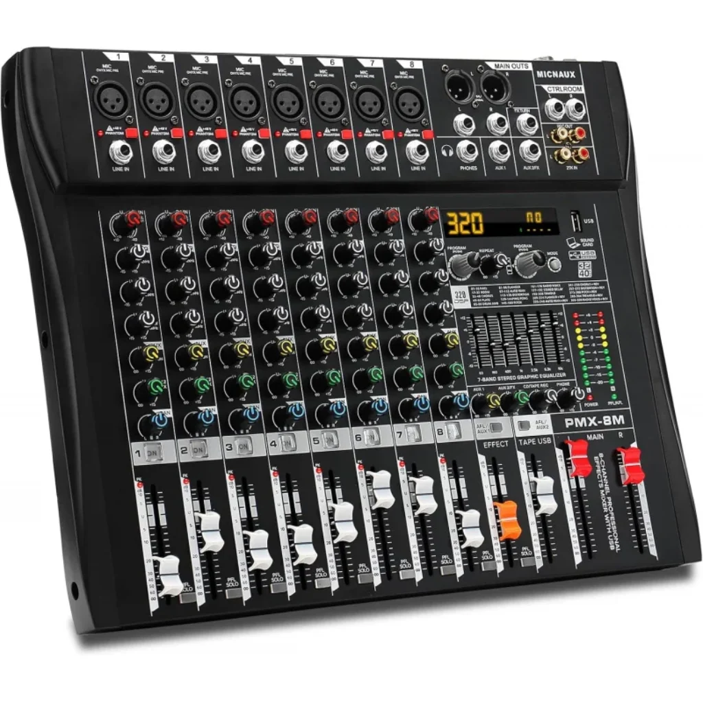 Audio Mixer 6 Channel Professional Mixer Console 320