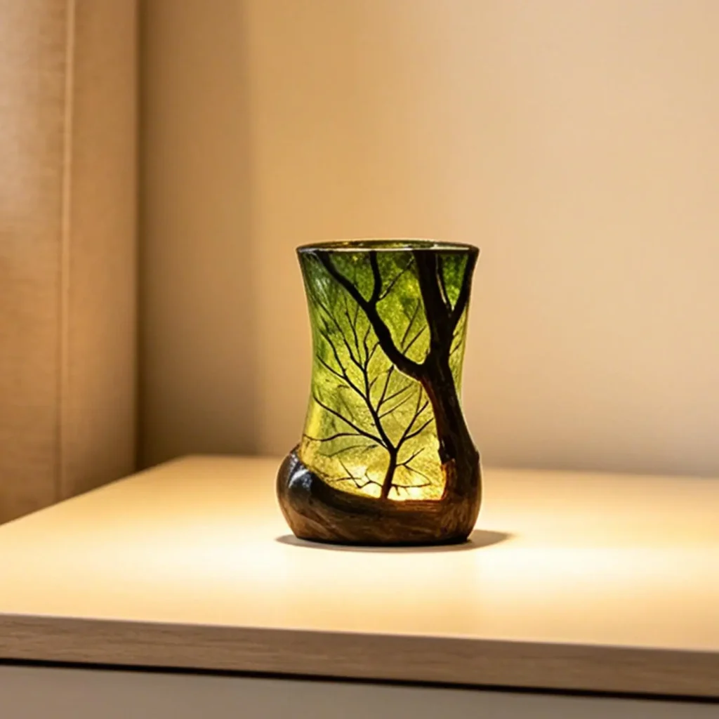 Bedside Table Lamp Forest Nightlight Decorative Ambient Light