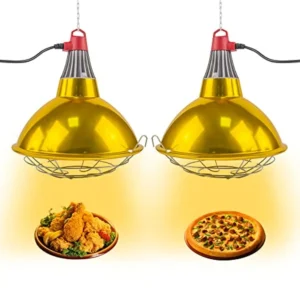 Buffet food warmer lamp set: stainless steel, silver,