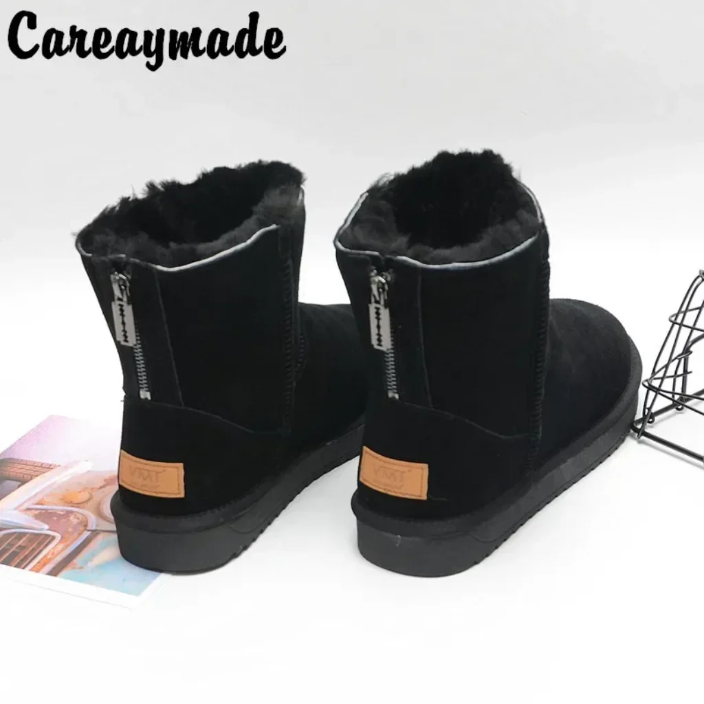 Careaymade-Genuine leather big size Women’s Boots winter warm