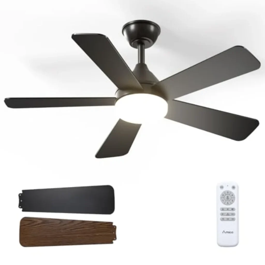 Ceiling Fans Lights, 42 inch Black Ceiling Fan