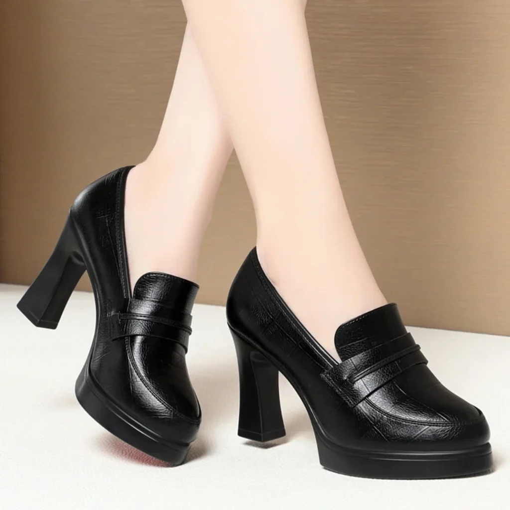 CINESSD 2023 Spring Ladies Leather Shoes Fashion Soft