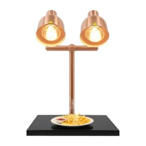 Commercial kitchen food warming lamp marble base, dual-head