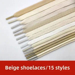 Creamy-white Shoelace Beige Flat round Oval Canvas1970s Sneakers