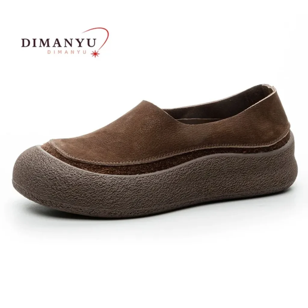 DIMANYU Women Loafers Retro 2026 Autumn Genuine Leather