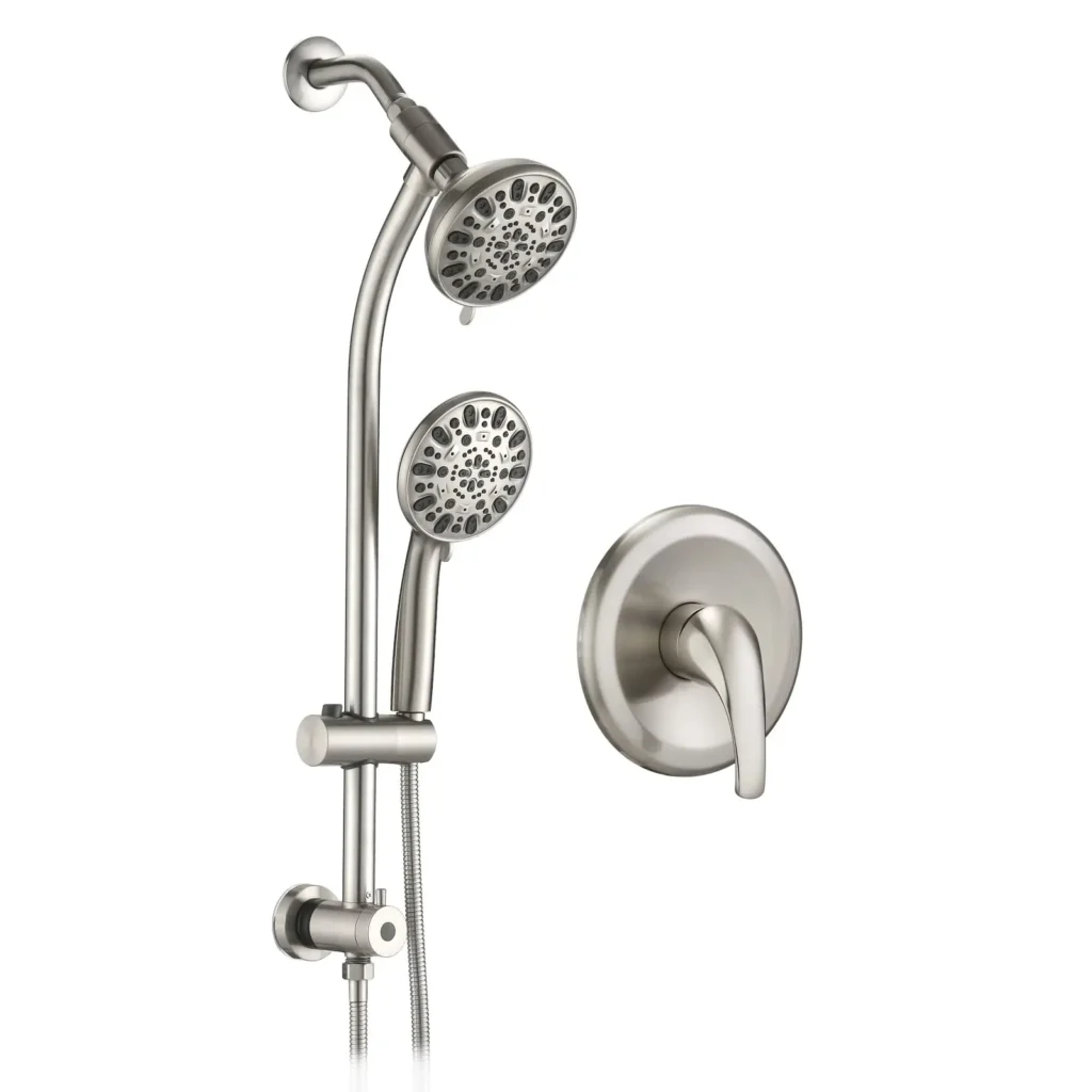 Drill-Free Adjustable Two-Way Shower Head Slide Bar Chrome