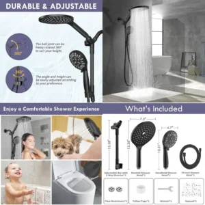 Dual Shower Heads Handheld Spray, 7.5 Rainfall 9