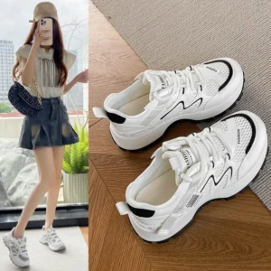 Fashionable Breathable Running Shoes Women’s Soft Sole Mesh