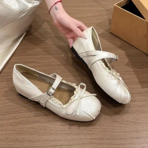French-style Vintage Bow Shallow-mouth Height-increasing Single Shoes Women,