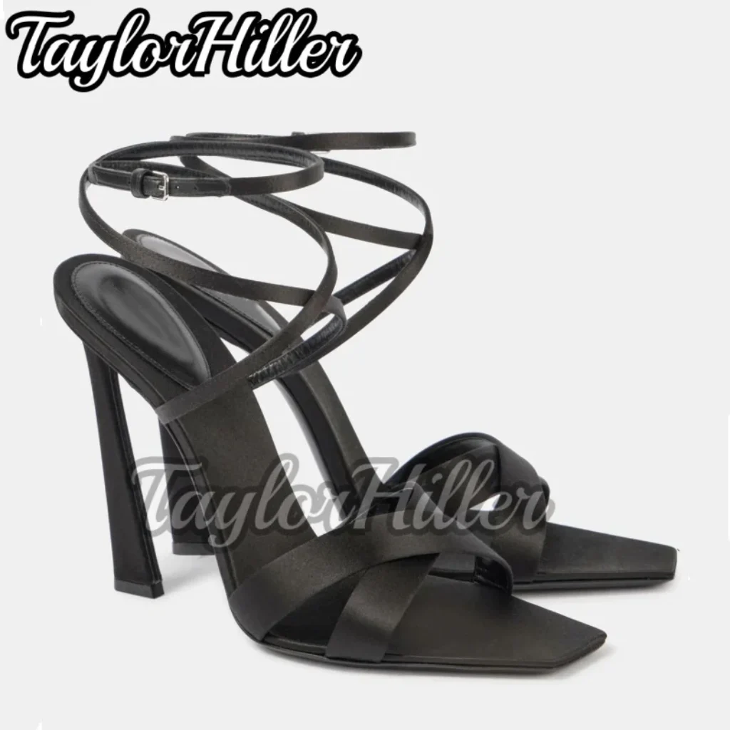 Gladiator Heels Luxury Cross Strap Strappy Heeled Sandals