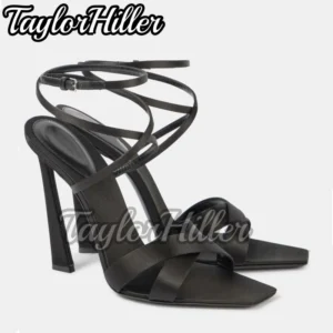 Gladiator Heels Luxury Cross Strap Strappy Heeled Sandals