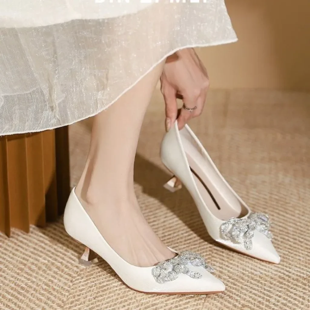 High Heels 2025 Summer Temperament Pointed Toe Shallow