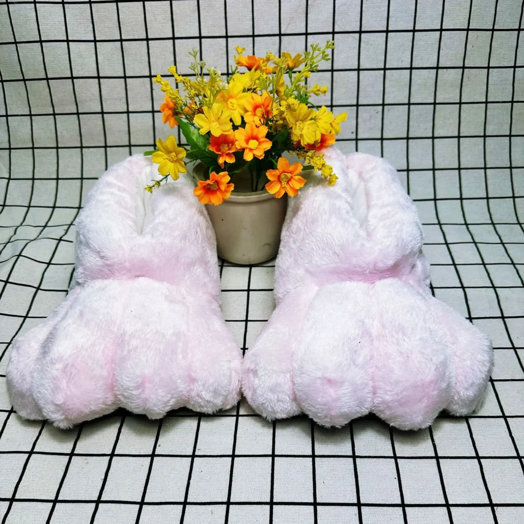 Stock Rabbit Paw Slippers Home Soft Warm Furry