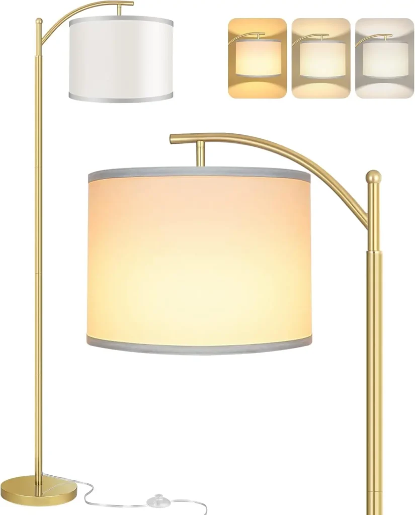 Industrial Floor Lamp 3-Color LED, Tall Standing Lamp