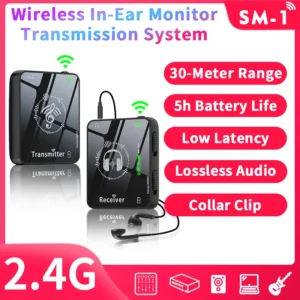 JAMJUM 2.4G Wireless Transmission Headphone Earphone Monitor System