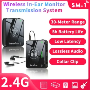JAMJUM Wireless In-Ear Monitor – 2.4G Rechargeable Transmitter/Receiver