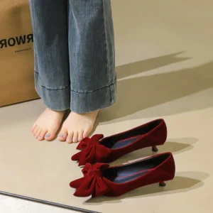 Korean Temperament Suede Stiletto Single Shoes Pointed Toe