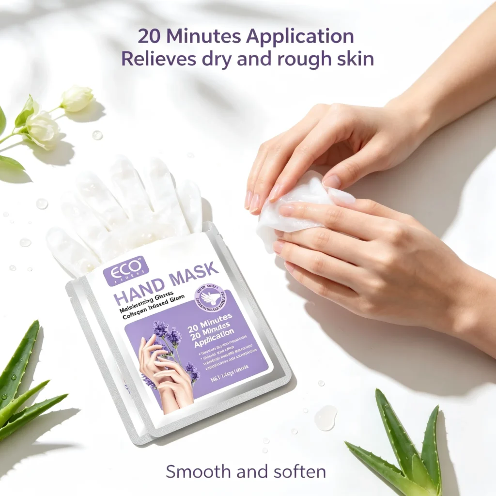 Lavender Collagen Infused Hand Mask Moisturizing Gloves Exfoliating