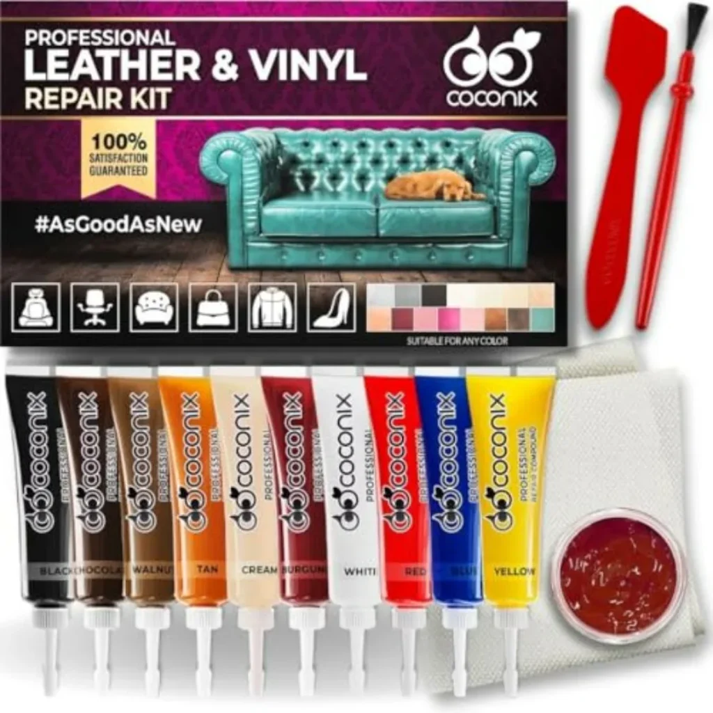 Leather Vinyl Repair Kit Fix Tears, Holes, Scratches,