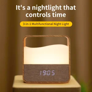 LED Night Light Clock Digital Alarm Clock Rechargeable
